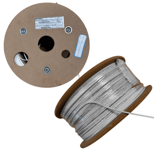 Optronics 250um FTTH ITU-T G.657A1 White Jacket 2x3mm Drop Fibre 300M Reel