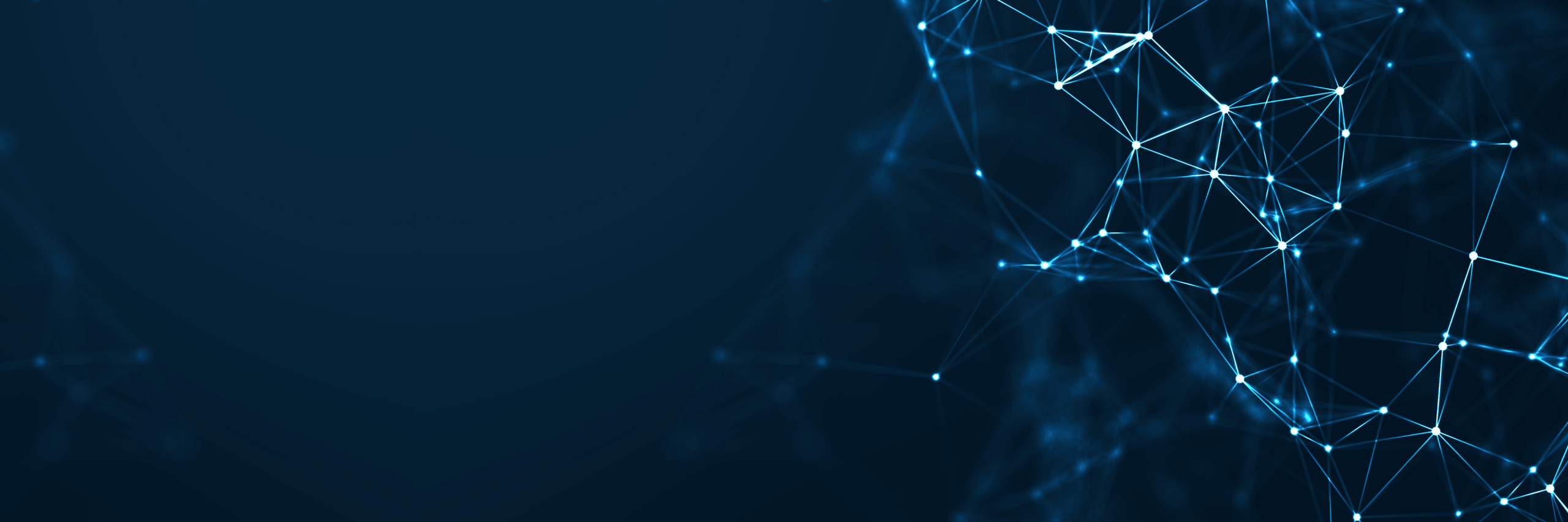 Dark blue abstract network banner with connected nodes