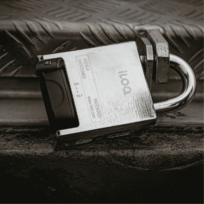 iLOQ digital smart padlock, close-up